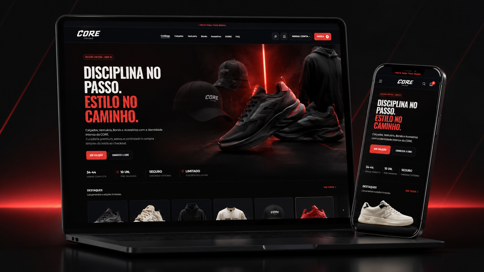 CORE Limited em desktop e mobile