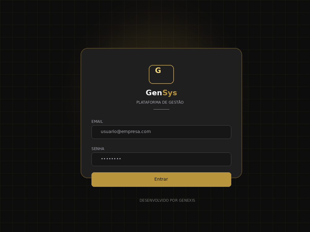 Tela de login do sistema GenSys